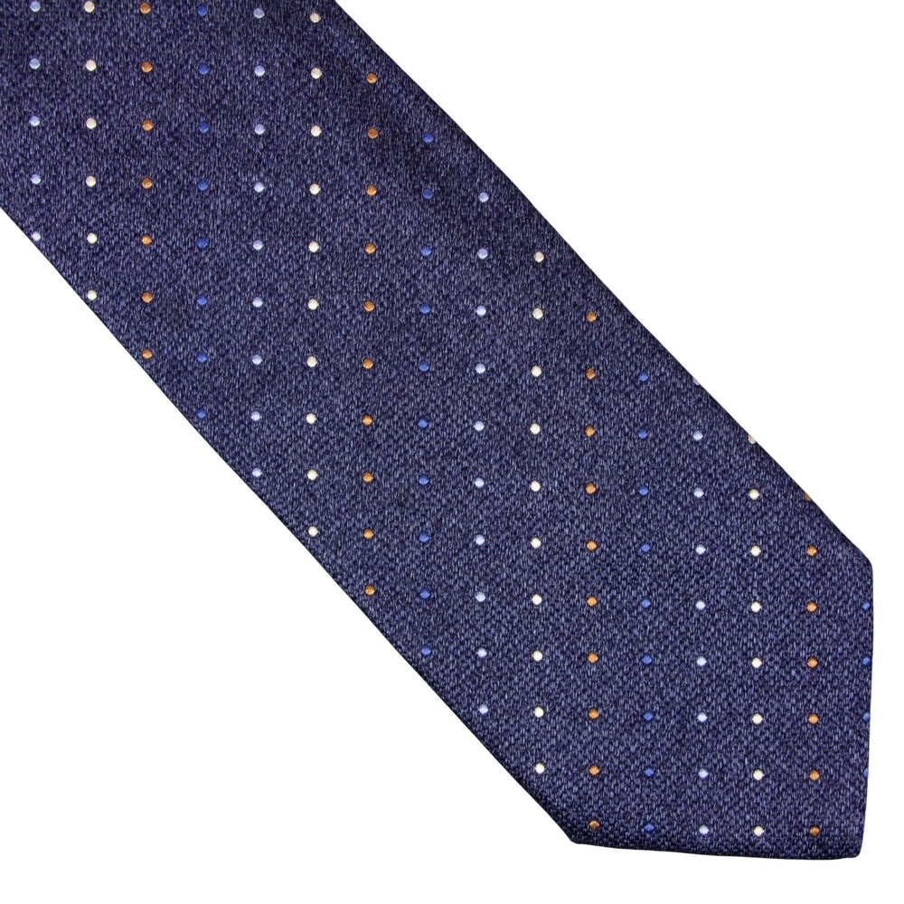 Pal Zileri Mens Blue Polka Dot 100% Silk Necktie Made in Italy